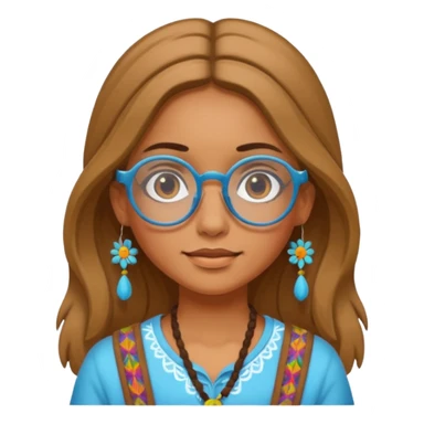 girl Hippie with glasses sticker