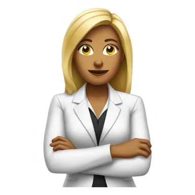 Arms crossed stern face white business woman sticker