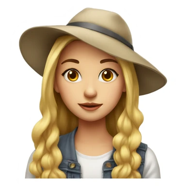 girl in hat portrait sticker