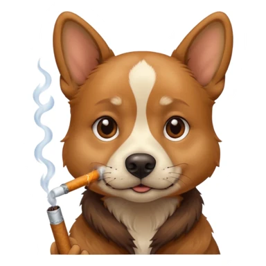 Dog smoking sticker