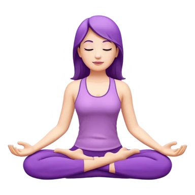 Yoga Breathing 3d Icon with color of A781F3 sticker