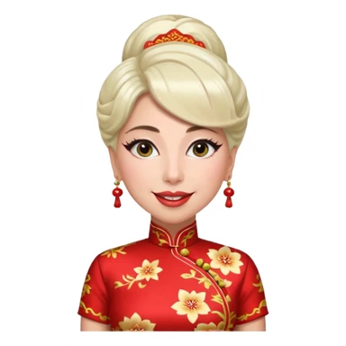 Lady Gaga, wearing cheongsam sticker