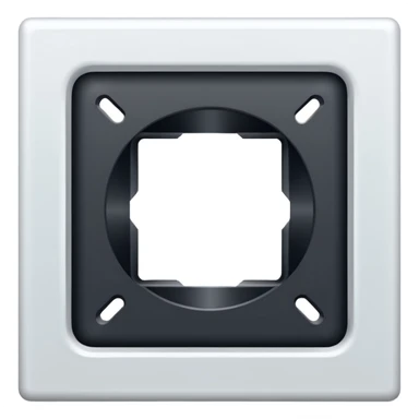 White rotated square (45°) with a centered square hole, solid bright blue background, flat vector style, no text, no shadow, 512x512 PNG. sticker