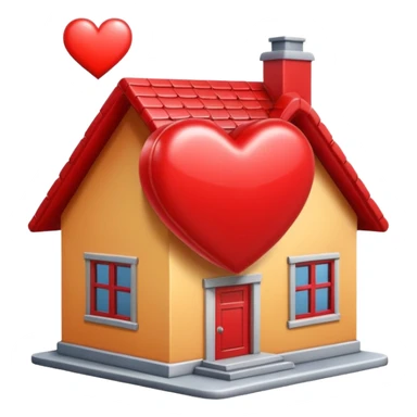 Heart on top of a house  sticker