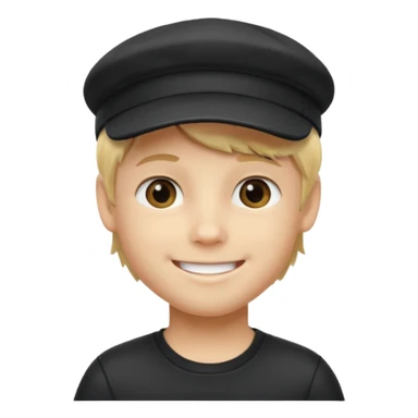 Ragazzo biondo con cappello nero con visiera sticker