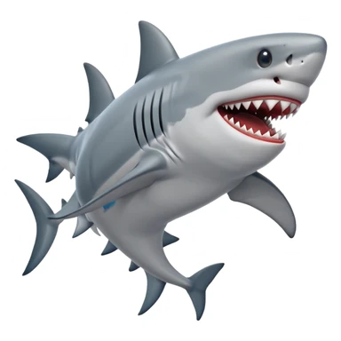 A shark with foot and shoes running  sticker