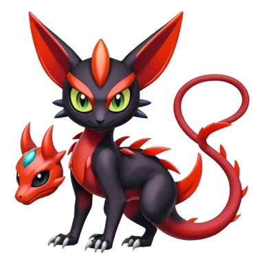 Colorful Shiny Glossy Smooth Cool Badass  Meloetta-Litten-Noivern-Salandit-Guilmon-Darkrai-Pokémon-Fakémon-fusion-hybrid-creature sticker
