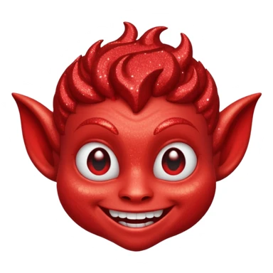 red glitter imp sticker