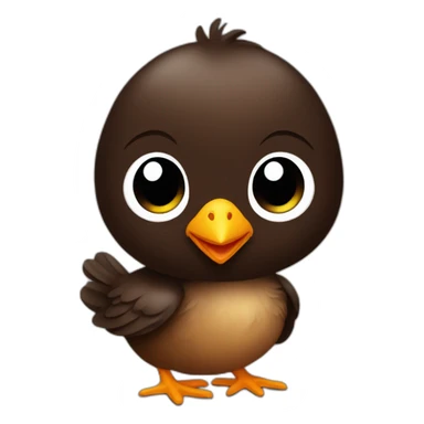 dark brown color baby chick sticker