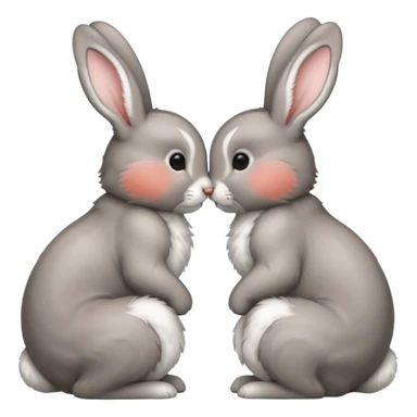 Kissing rabbit, profile, long ears sticker