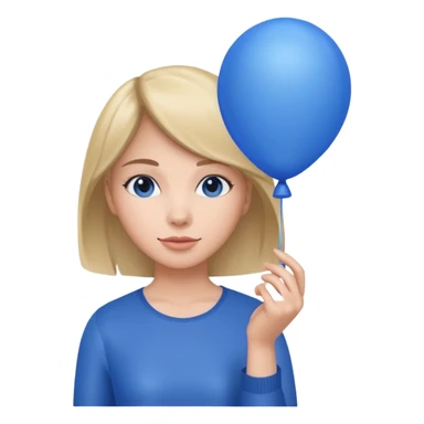 Woman with blue balloon sticker