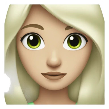 Strong pale girl with black hair and green eyes sticker