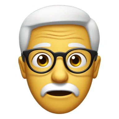 Creeped out face with glasses sticker