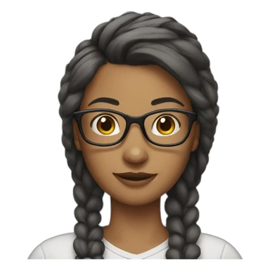 Woman with glasses ponytail sticker