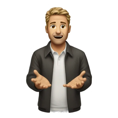 the man throws up his hands sticker