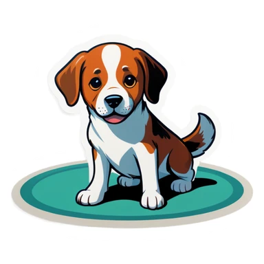 Dog itching butt on carpet sticker