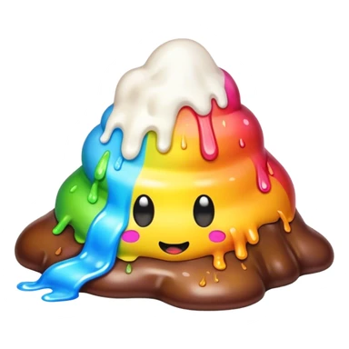 melted rainbow poop landscape  sticker