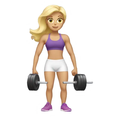 Blonde woman lifting weights sticker