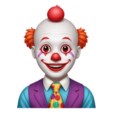 Clown with a tie sticker