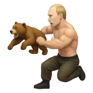 Putin fight with a bear sticker