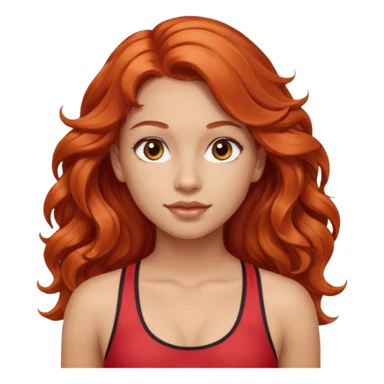 Athletic girl with long light red wavy hair and smaller boobs sticker