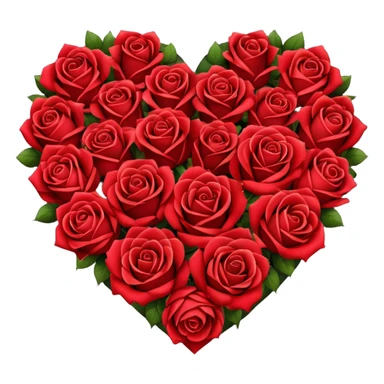 Heart made out of roses sticker