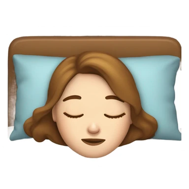 White girl with frekles Brown not curly hair sleeping peacfully on a pillow  sticker