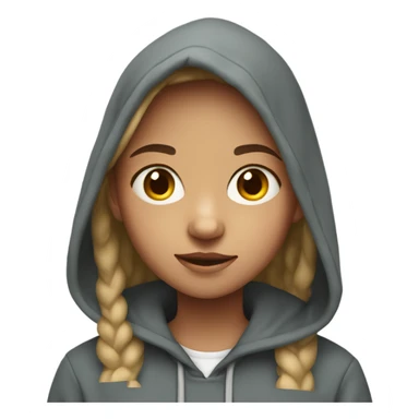 A 11 eleven year old girl wearing a hoodie sticker