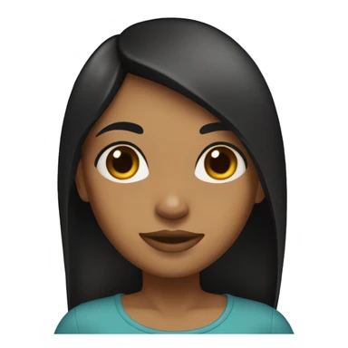 Brown girl with long straight black hair, brown eyes a d sticker