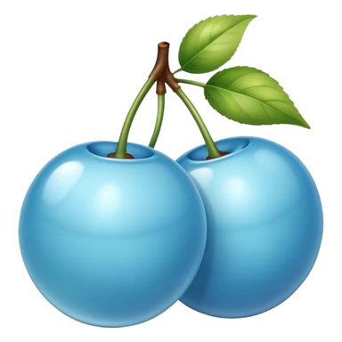 Shiny light blue cherries sticker