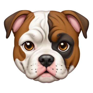 American Bulldog with brindle patches on both eyes  sticker