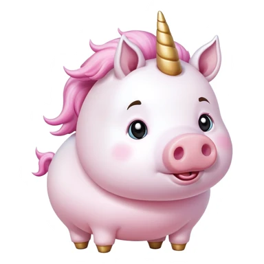 unicorn with a little pig sticker