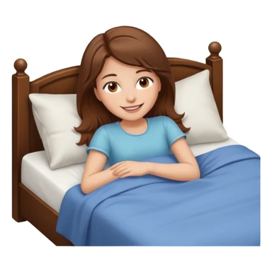 lying on bed brown hair girl sticker