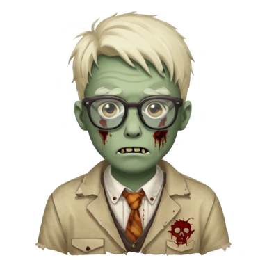 Zombie nerd sticker