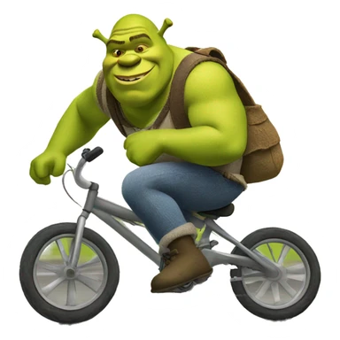 Shrek riding a bike  sticker