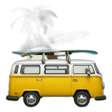 surfer with vw bus sticker
