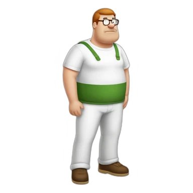 peter-griffin-family-guy, white t-shirt green pants sticker