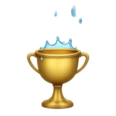 golden chalice with water pouring down the edge sticker