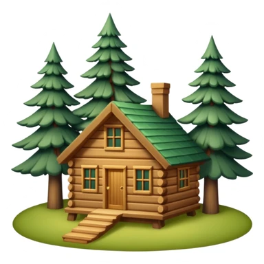 cabin in the woods, surrounded by pines sticker