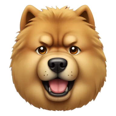 chow chow angry with exclamation marks and red cheeks sticker