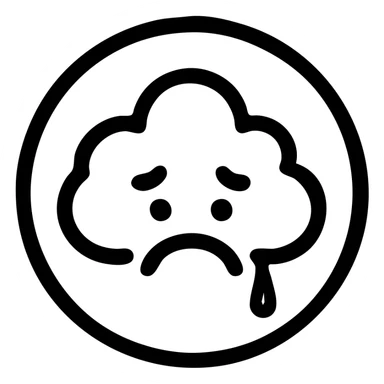 Traefik logo drooping, blue tones, sadness conveyed, simple iconic design, transparent background sticker