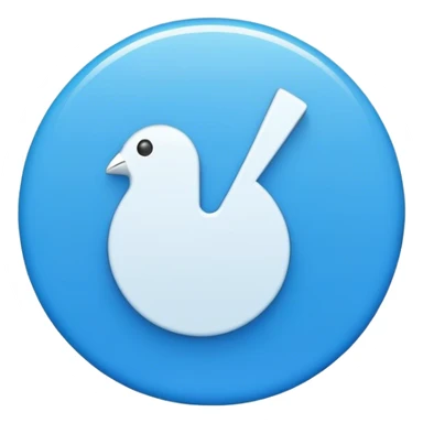 white tick in the middle of the blue circle sticker