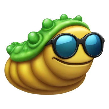 a slimy slug wearing sungasses sticker