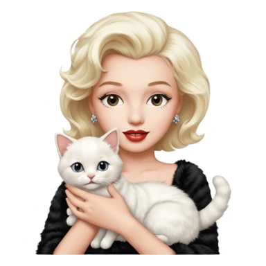 Marilyn Monroe, with cute cat sticker