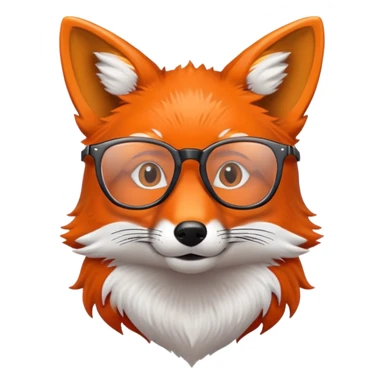 un zorro con gafas sticker