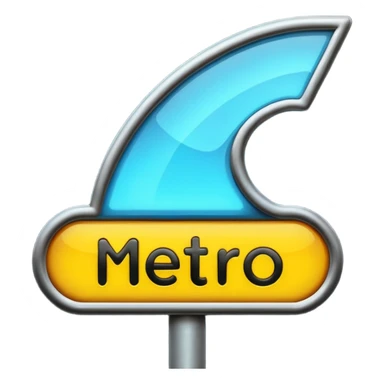 Typical wrote METRO you Can find in Paris emoji style with METRO  sticker