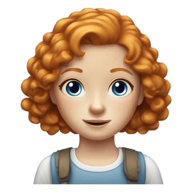 ginger girl with freckles and blue eyes sticker