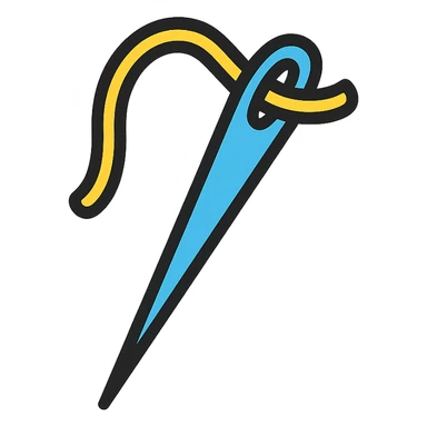 colored sewing needle icon sticker