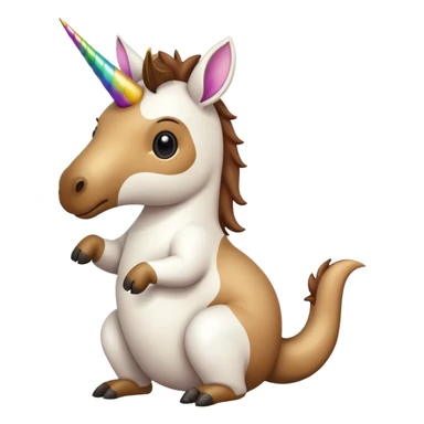 unicorn flipping off kangaroo  sticker