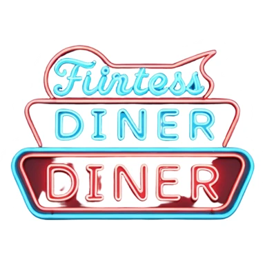 Nifty Fifties Diner marquee sign sticker